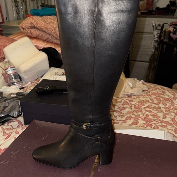 Johnston & Murphy Eleanor Black Over the Knee Boots - Picture 1 of 4